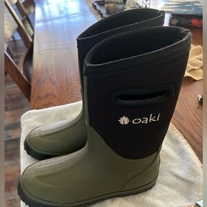 Olive Green and Black Oaki Boots